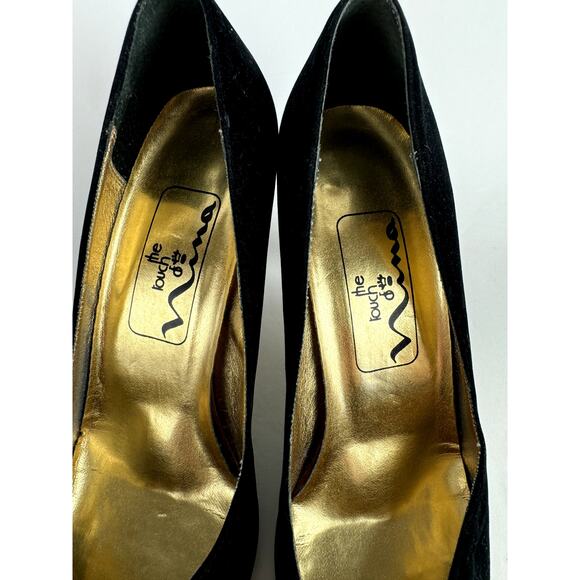 The Touch of Nina 90's Vintage Velvet Pumps with Beaded Toes High Heel - Picture 4 of 8